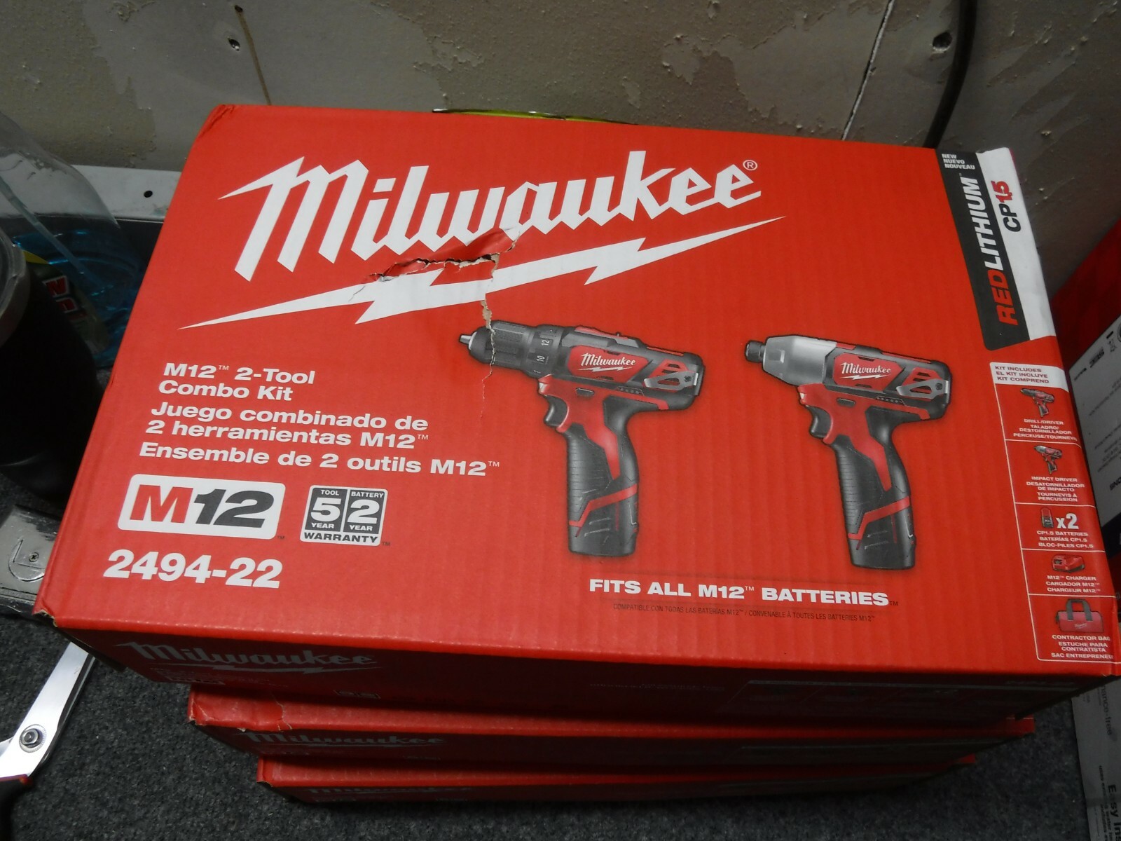 *NEW* Milwaukee M12 Cordless Drill & Impact Driver Combo Kit, 249422