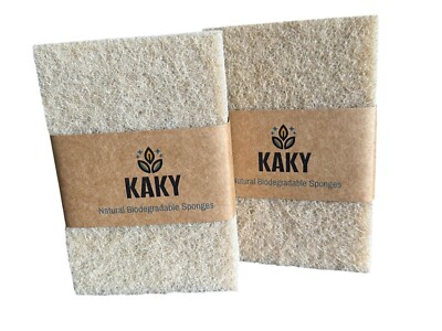 KAKY  Natural Plant Based Scrub Sponges (2 Pack), 8 Count, Biodegradable