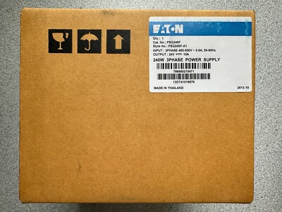 NEW EATON PSG240F 240W 3 Phase Power Supply Input 400-500 VAC Output 24VDC 10A