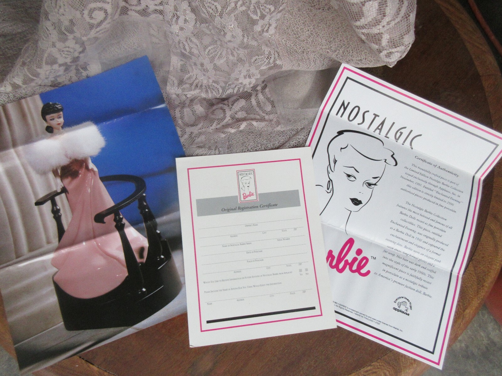 ~~Porcelain Enchanted Barbie on Staircase, New in Box, COA  & Registration~~