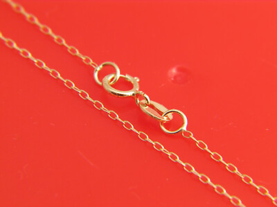Solid 14k Gold Trace Chain Necklace 1mm/1.75mm Italian Gold pendant Chain
