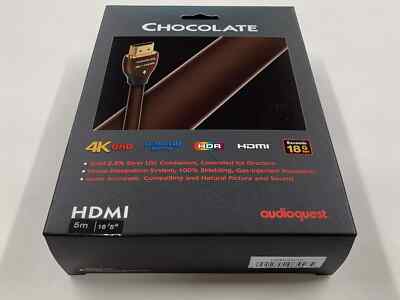 AudioQuest  5m 16 5  Chocolate HDMI Cable 4K UHD, HDR, 18Gbps (HDMCHO05) NEW