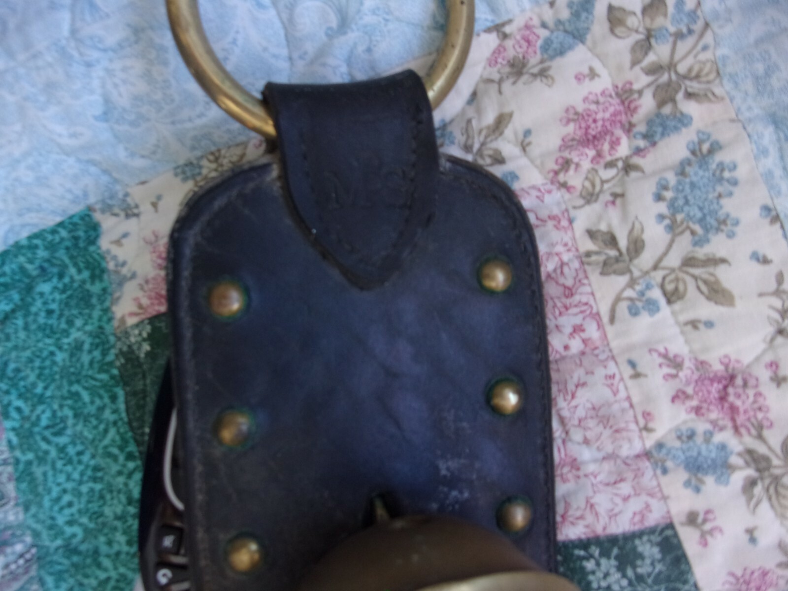 Vintage brass bells very large size 15 sleigh bells salvation army ? leather