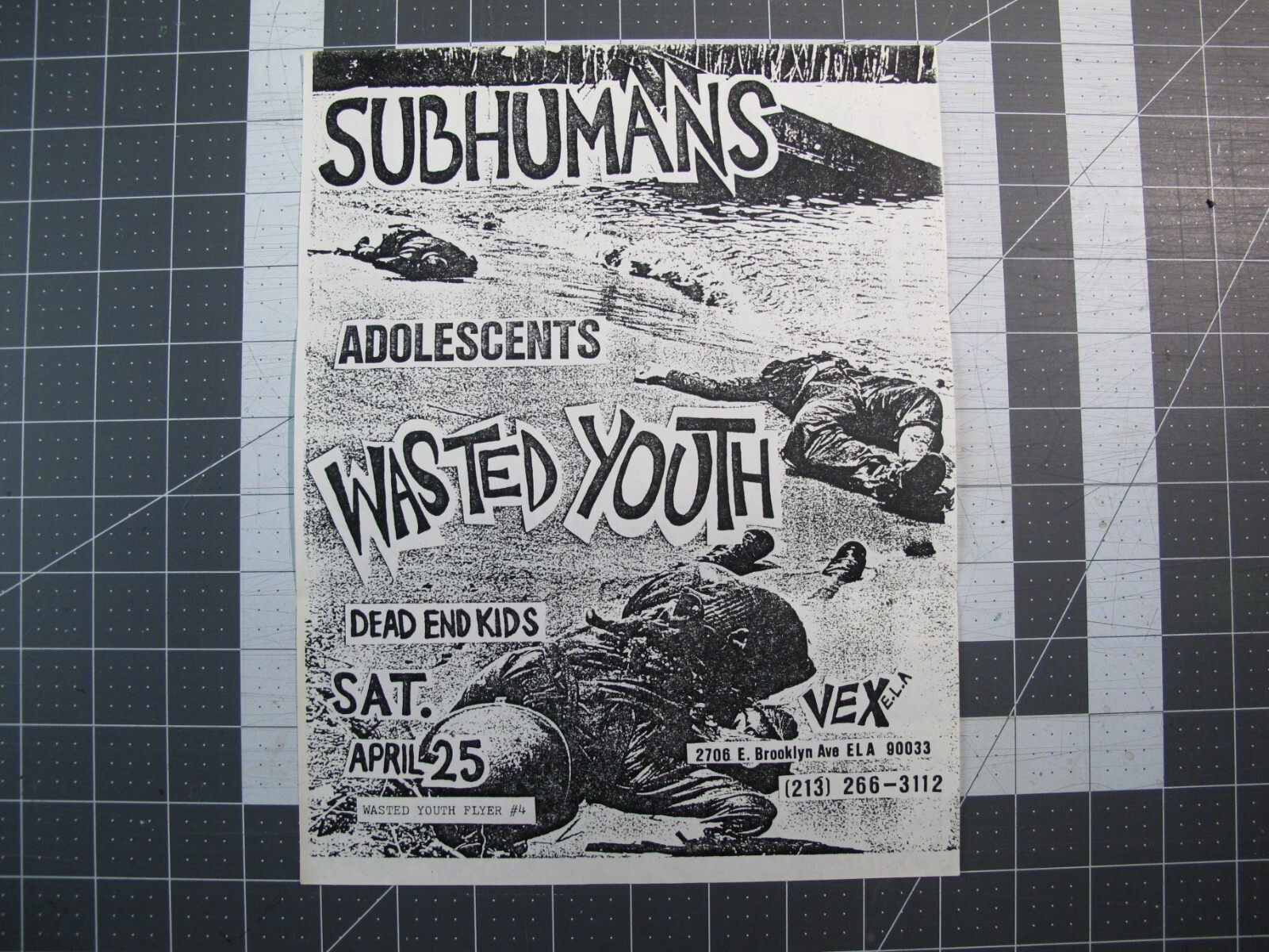 vtg punk flyer - Subhumans Wasted Youth Adolescents Vex 1981