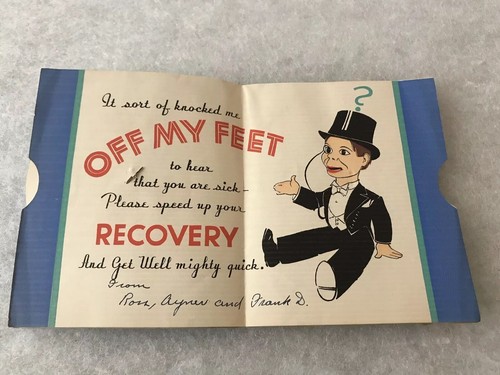 Vintage Charlie McCarthy Talking Greeting Card Edgar Bergman