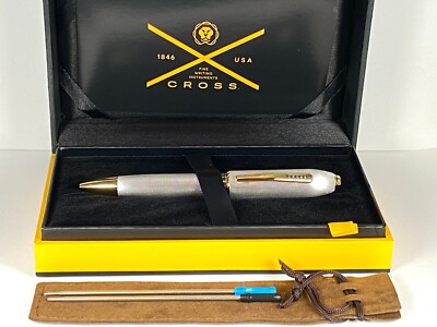 CROSS PEERLESS 125 PLATIUM PLATE/MEDALIST BALLPOINT PEN 23K GOLD APPTS #AT0702-2