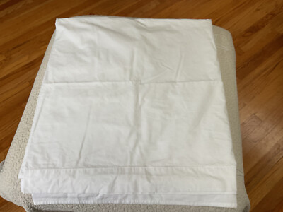 Yves DeLorme White Queen Cotton Flat Sheet.