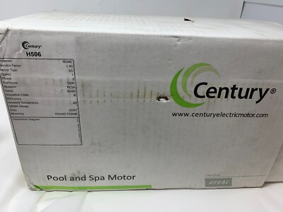 Century H506 C-Face Pool & Spa Pump Motor 1HP 208-230/240V 3450RPM 3PH SEALED