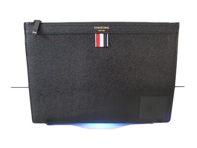 thome browne 4- bar  new 100% calf leather Pebble grain black  OriginPrice $1360