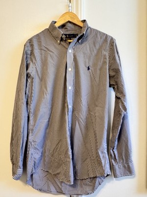 Ralph Lauren Tilden Men's Medium Long Sleeve Brown Checkered Button-Up Shirt