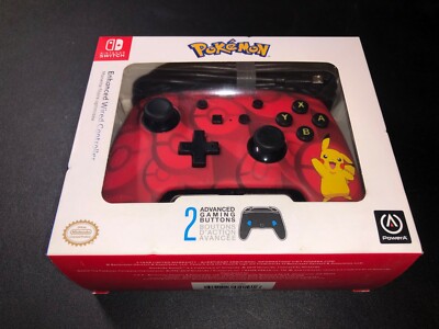 RARE! PowerA Pokemon Enhanced Wired Controller Nintendo Switch Pikachu Red New 