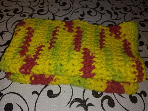 New! Handmade Cotton Crochet Washcloths 2pcs