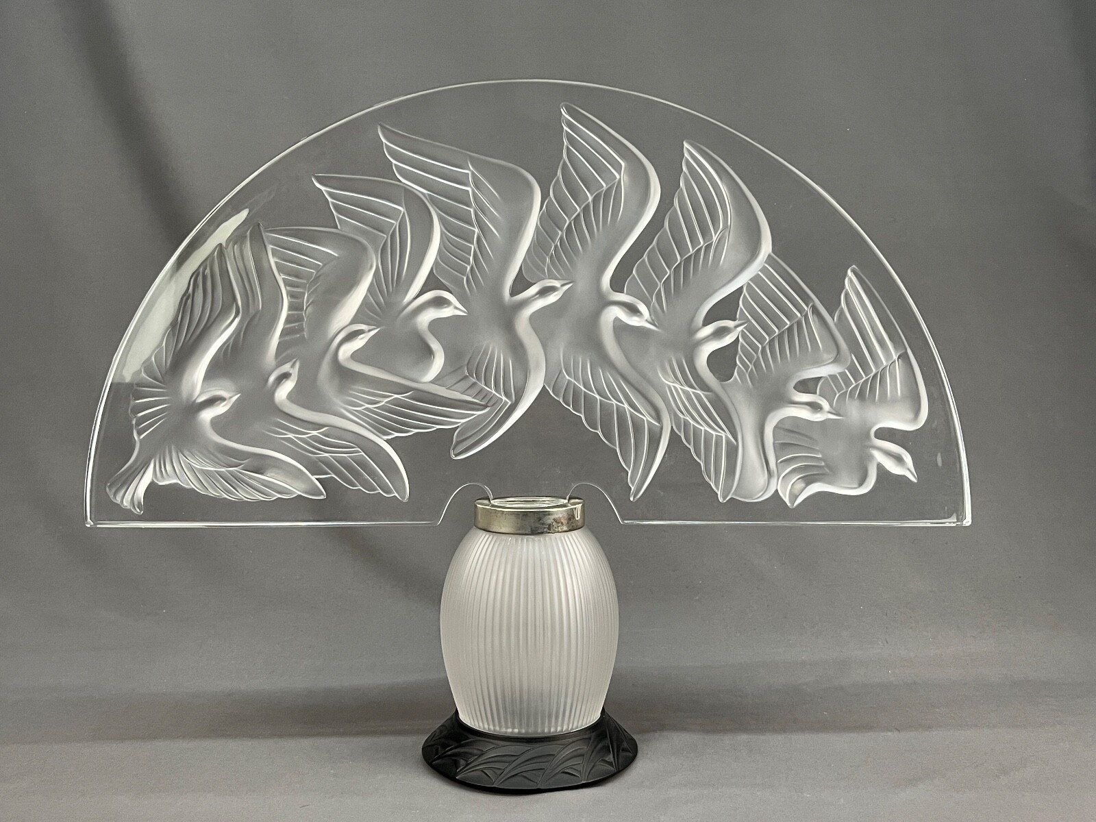 OLD LALIQUE フロストクリスタル女性像と白鳥 OLD LALIQUE
