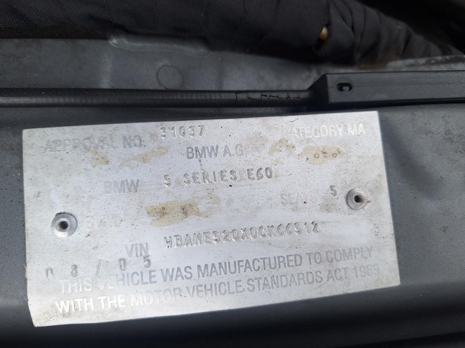 BMW 5 SERIES E60 10/2003-02/2007 RIGHT TAILLIGHT NON LED TYPE SEDAN - thumbnail 12