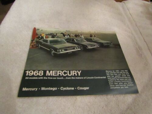 Vintage 1968 Mercury All Models OEM New Car Dealer Sales Brochure NOS