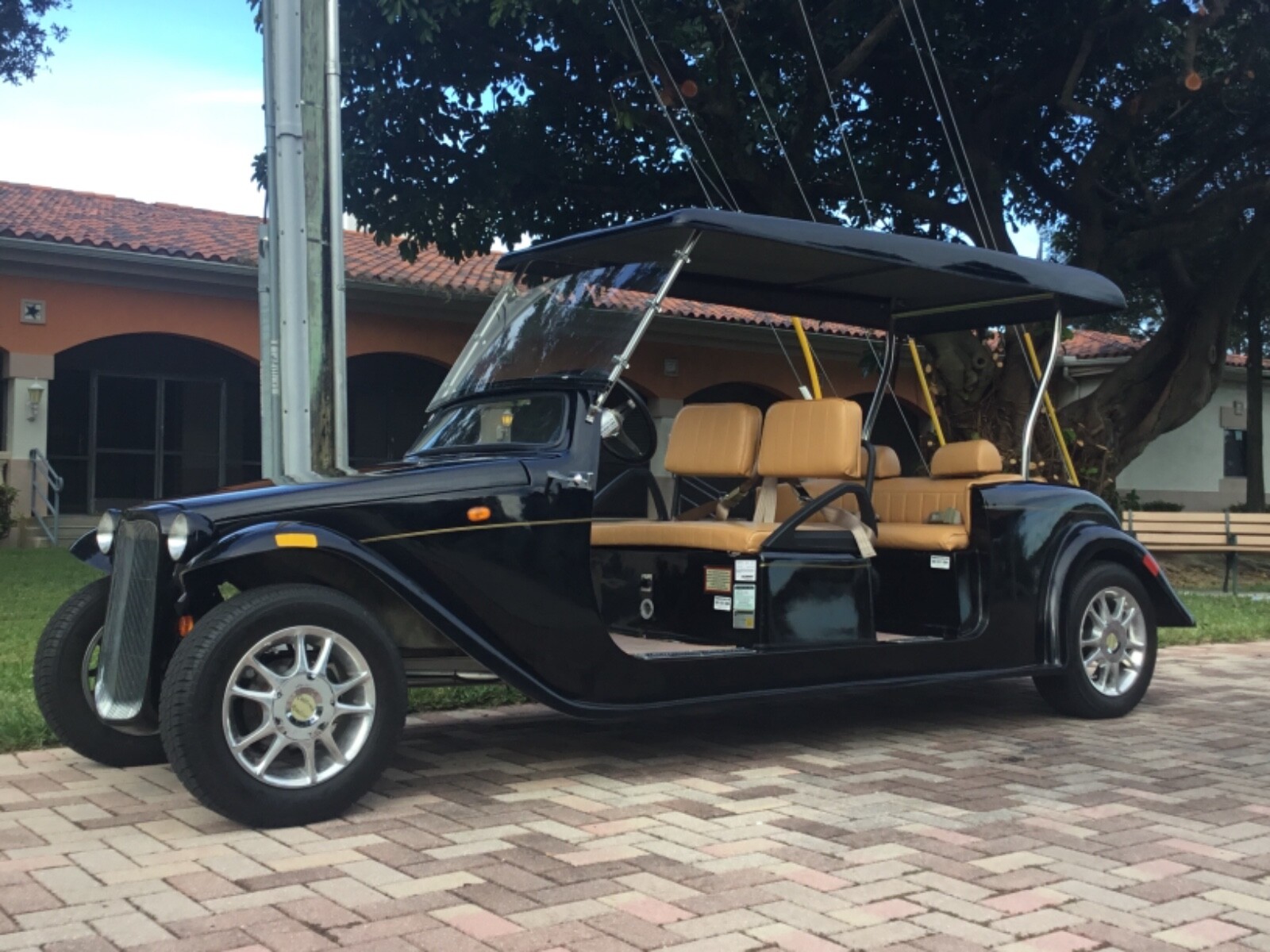 Acg Black California Roadster Golf Cart Street Legal Lsv 6 Passenger
