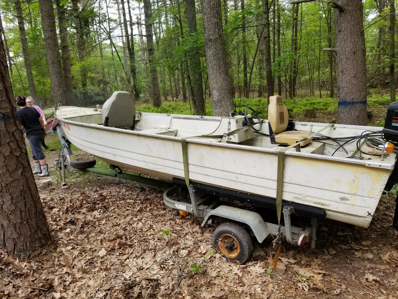 Aluminum 16 ft Mir boat with 50 HP Merc motor, with Trailer
