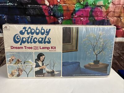 Vintage HOBBY OPTICALS Fiber Optic Dream Tree Lamp Kit New Sealed Poly Optics 