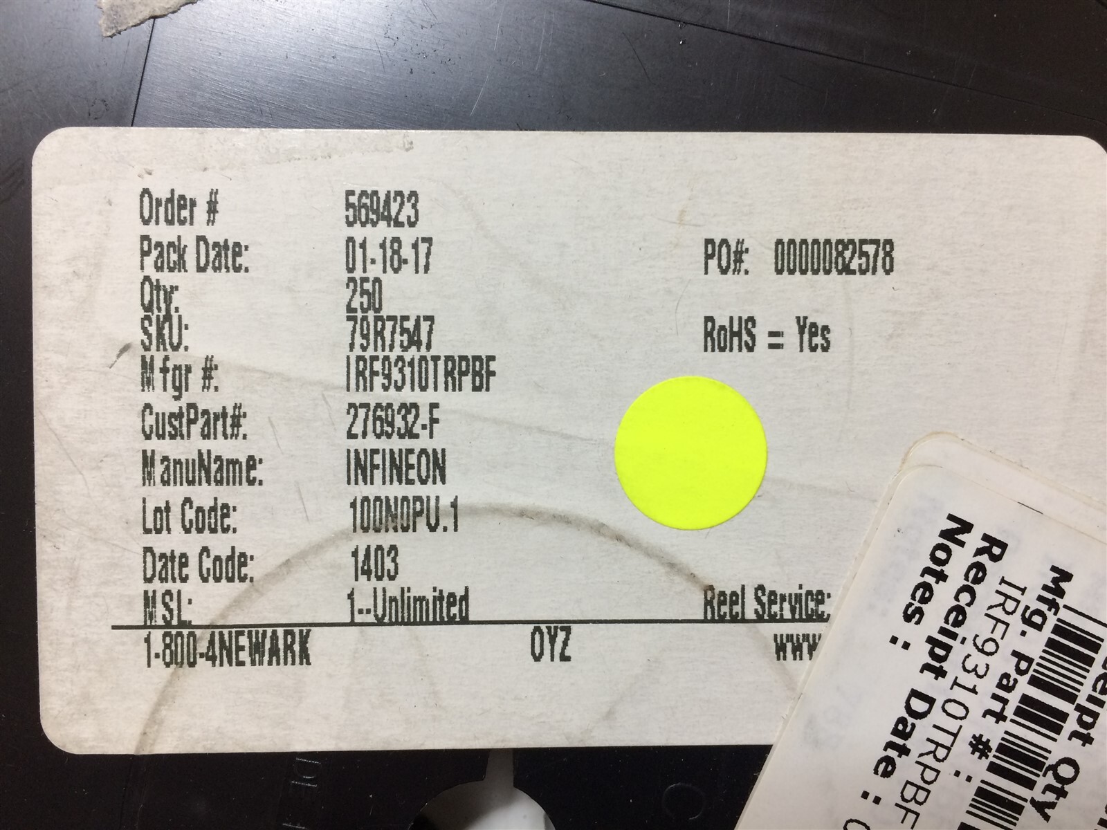 イチ IRF9310TRPBF IR IRF9310 TRANS MOSFET P-CH 30V 20A 8SOIC ROHS