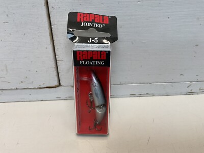 Rapala Jointed Balsa Floating Minnow Crankbait J-5 SILVER 1/8oz Dives 5' Deep