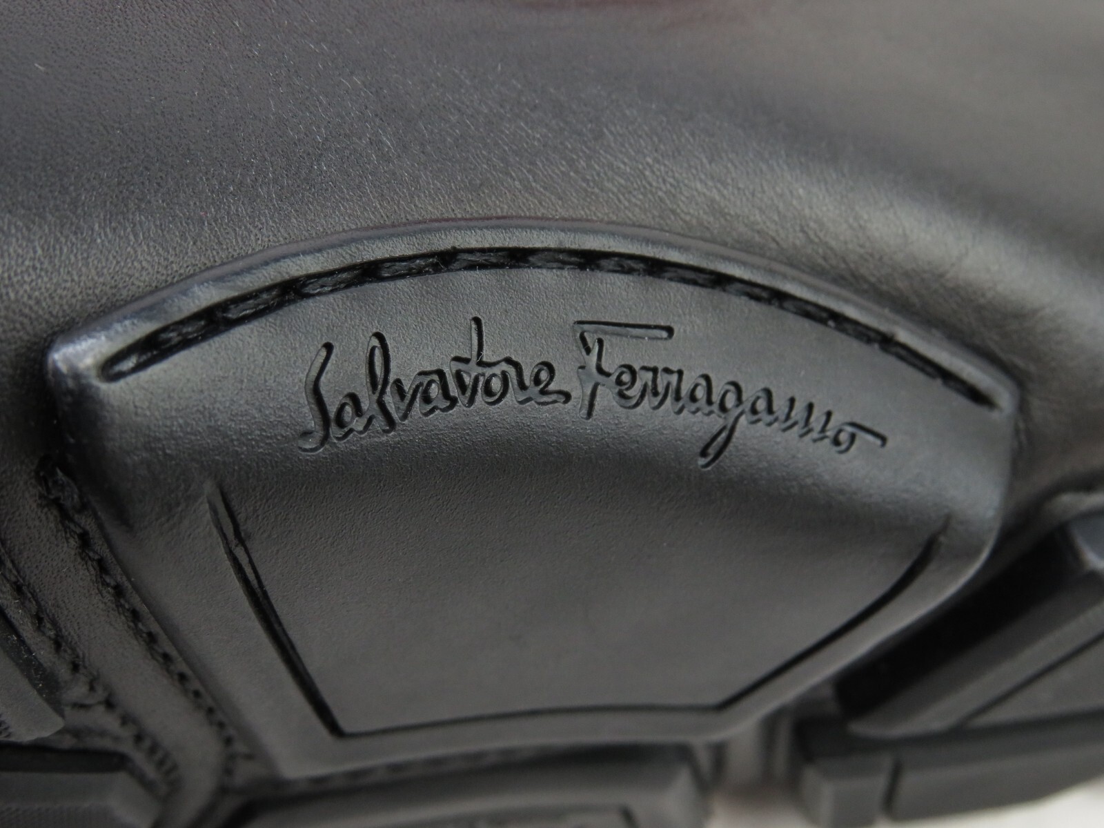 Pre-owned Ferragamo Peter Black Leather Sf Logo Buckle Moccasin Driving Loafers Us 10 D