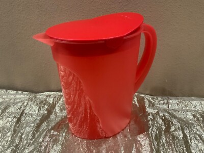 New Tupperware Beautiful Jumbo Expression Pitcher 1 Gallon 3.7L Light Red Color
