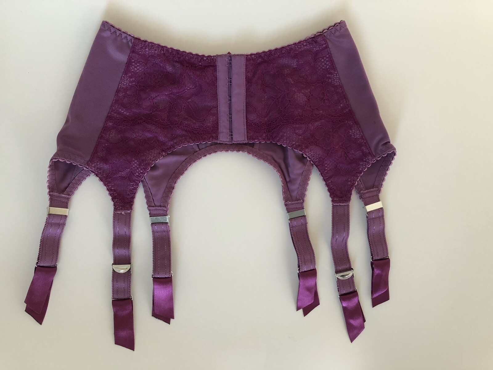 Size Small 6 Strap Garter Belt - Secrets In Lace Style 38626 Purple