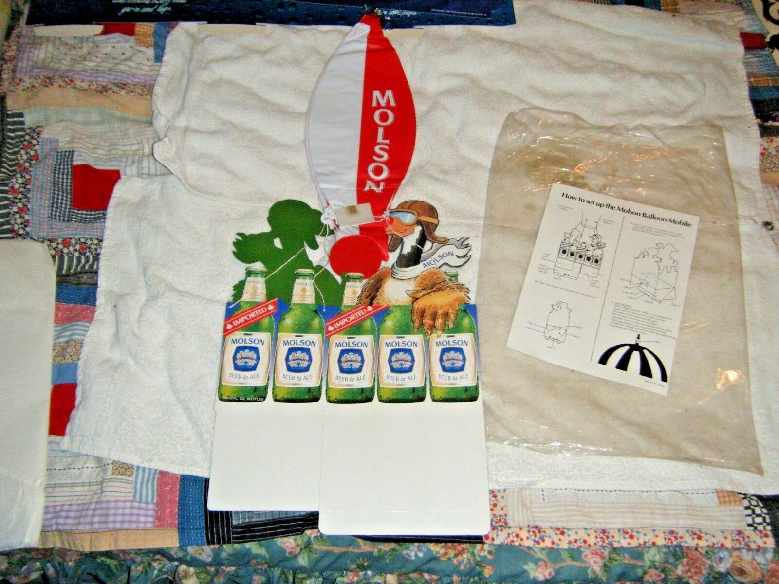 Molson Beer and Ale hanging sign/mobile Inflatable Balloon ducks 1980's gondola