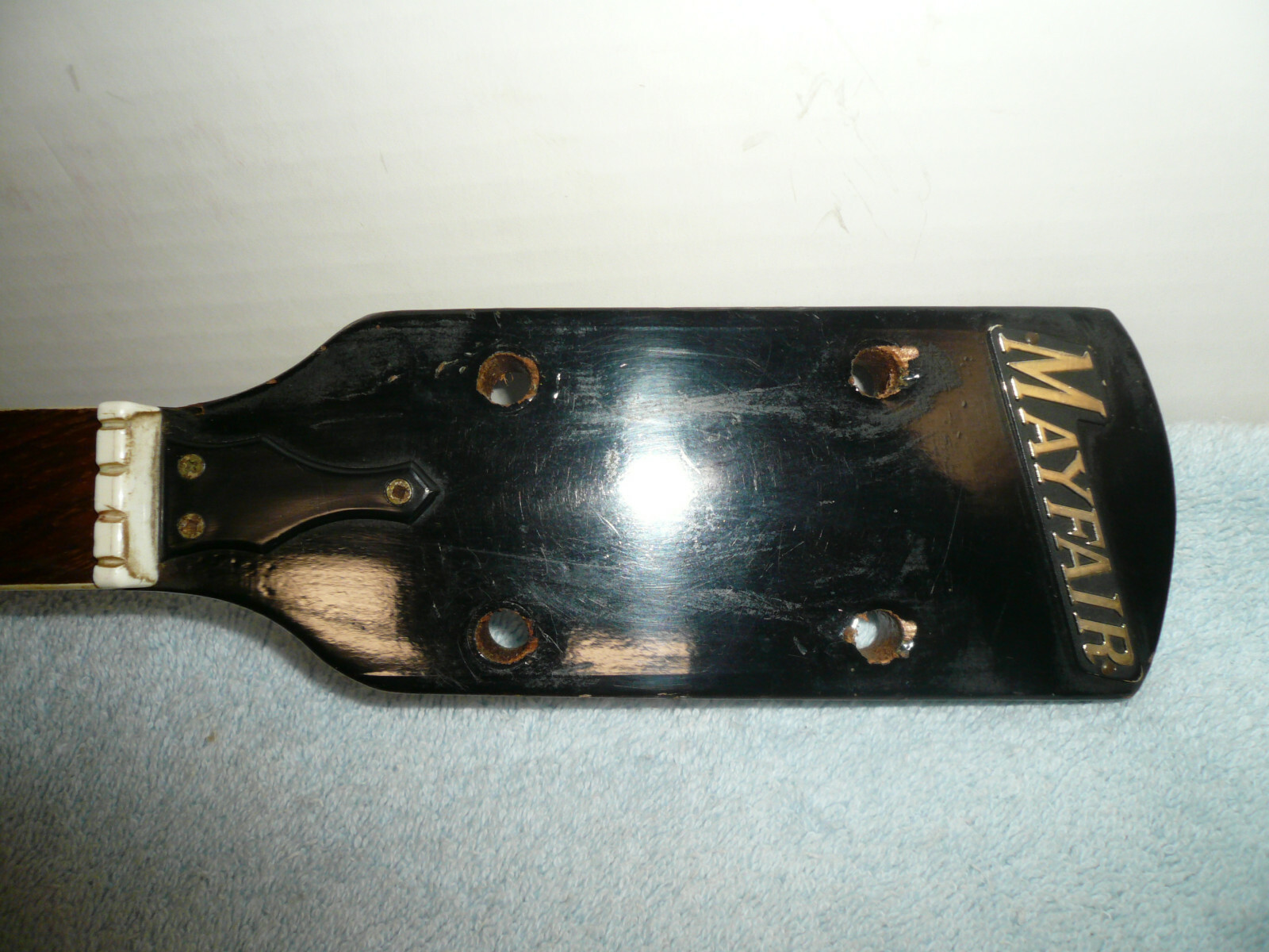 Mayfair 4 String Banjo Head, Neck and fingerboard