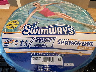 SwimWays Spring Float Papasan Pool Lounger with Hyper-Flate Valve, Inflatable...