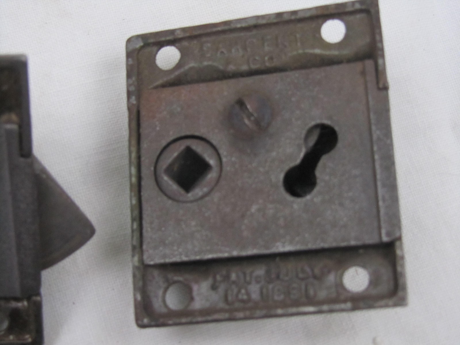 3 Antique Vintage Ornate Door Locks Hardware Parts Stuff - Marked Sargent