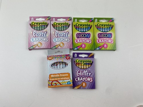 Lot Of Crayons Pearl Neon Glitter Metallic Lot of 6 Crayola