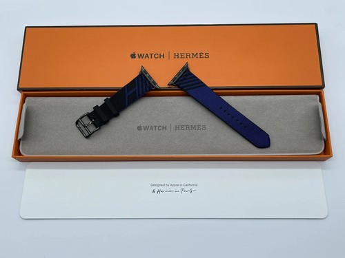 Genuine Apple Watch Hermes NOIR / BLEU SAPHIR Jumping Single