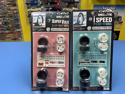 FUJIMI WHEEL & TYRE I SPEED  AND SUPER VOLK  (2) COMPLETE  SETS 1:24 SCALE  NEW