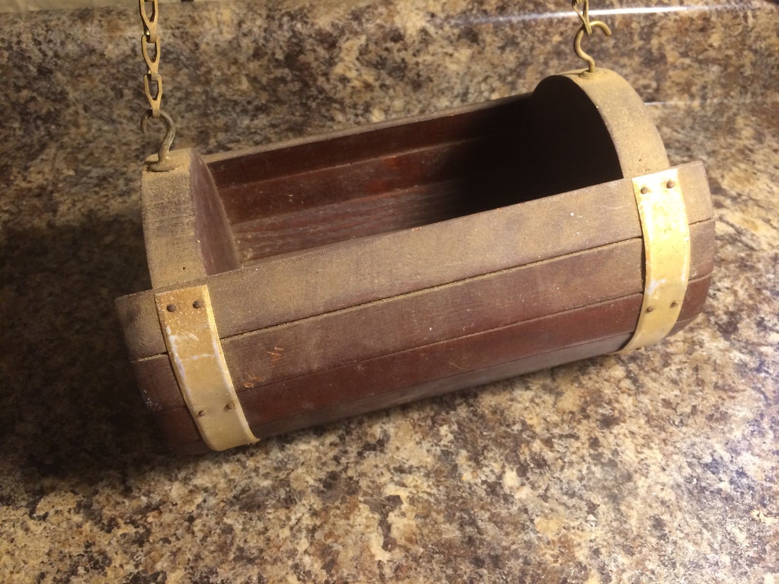 Vintage Rustic Wooden Hanging Artificial Foliage Flower Holder