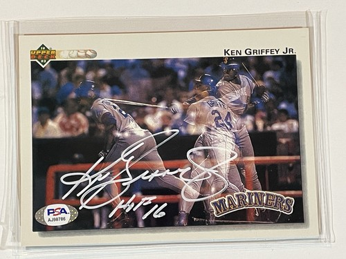 Griffey Jr Silver Ink Autographed W/HOF Super Jumbo 5” X 7