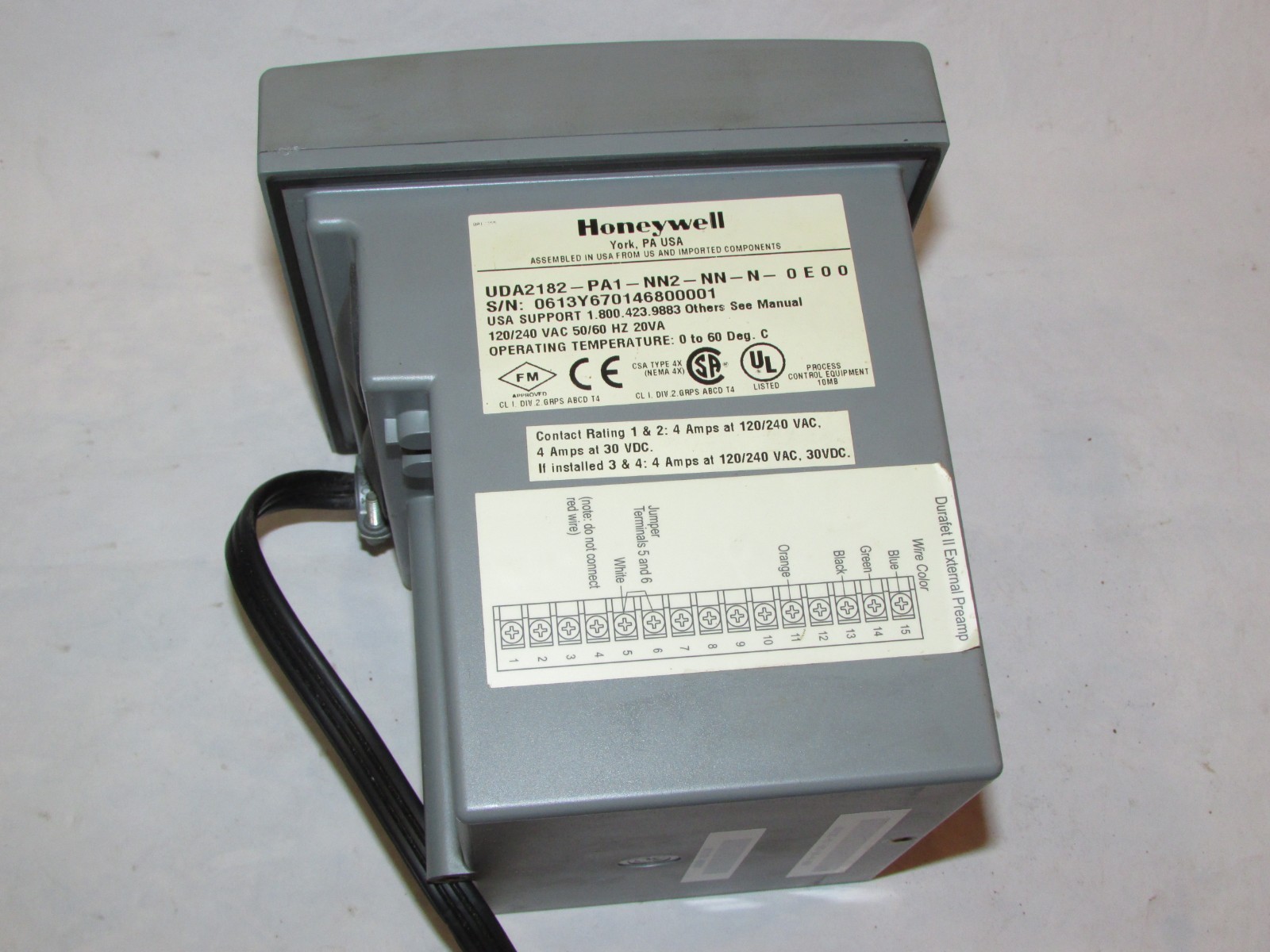USED Honeywell UDA2182-PA1-NN2-NN-N-0E00 Universal Dual Analyzer