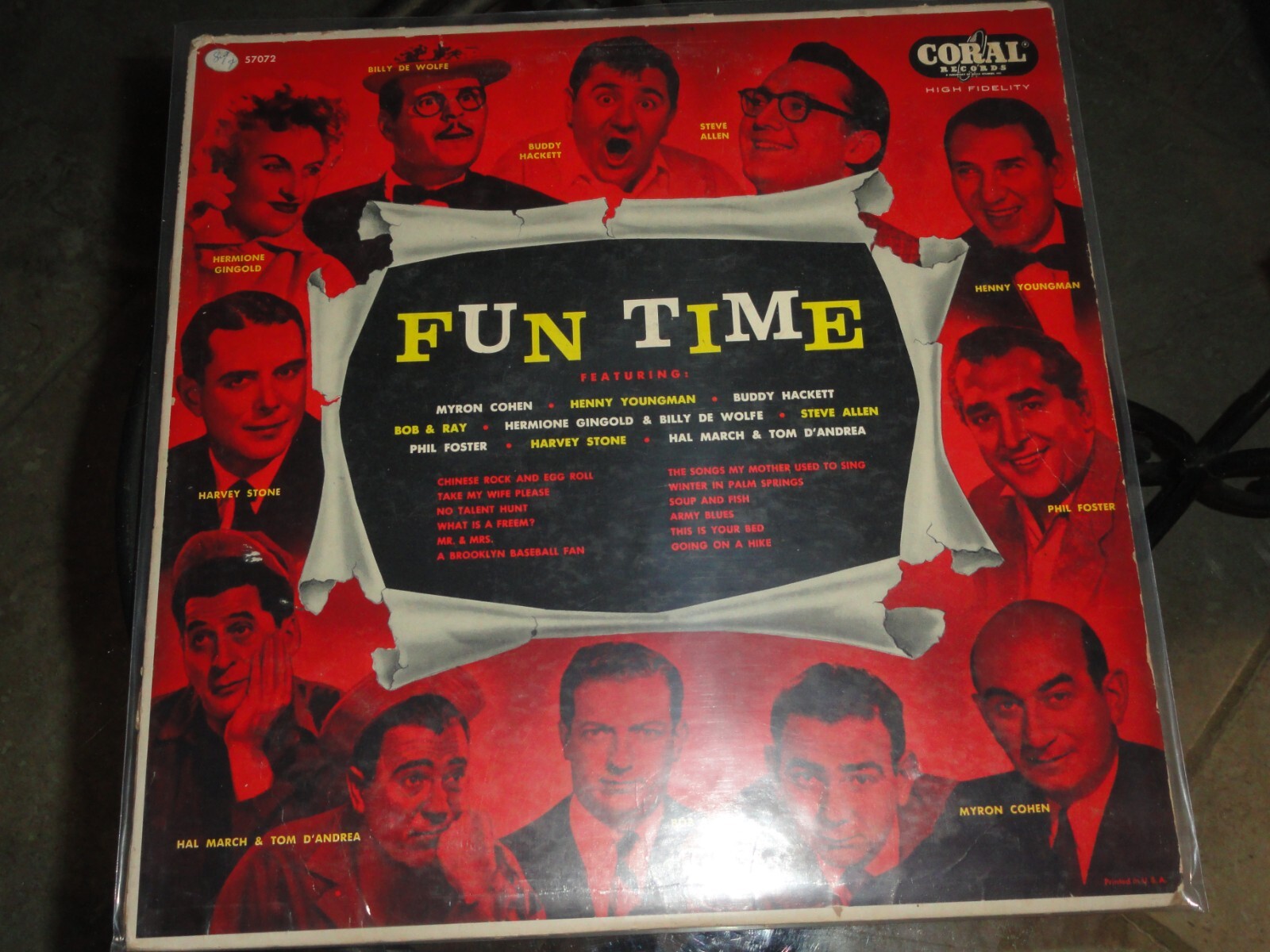 VINYL RECORD LP FUN TIME MULTIPLE ARTISTS CORAL RECORDS
