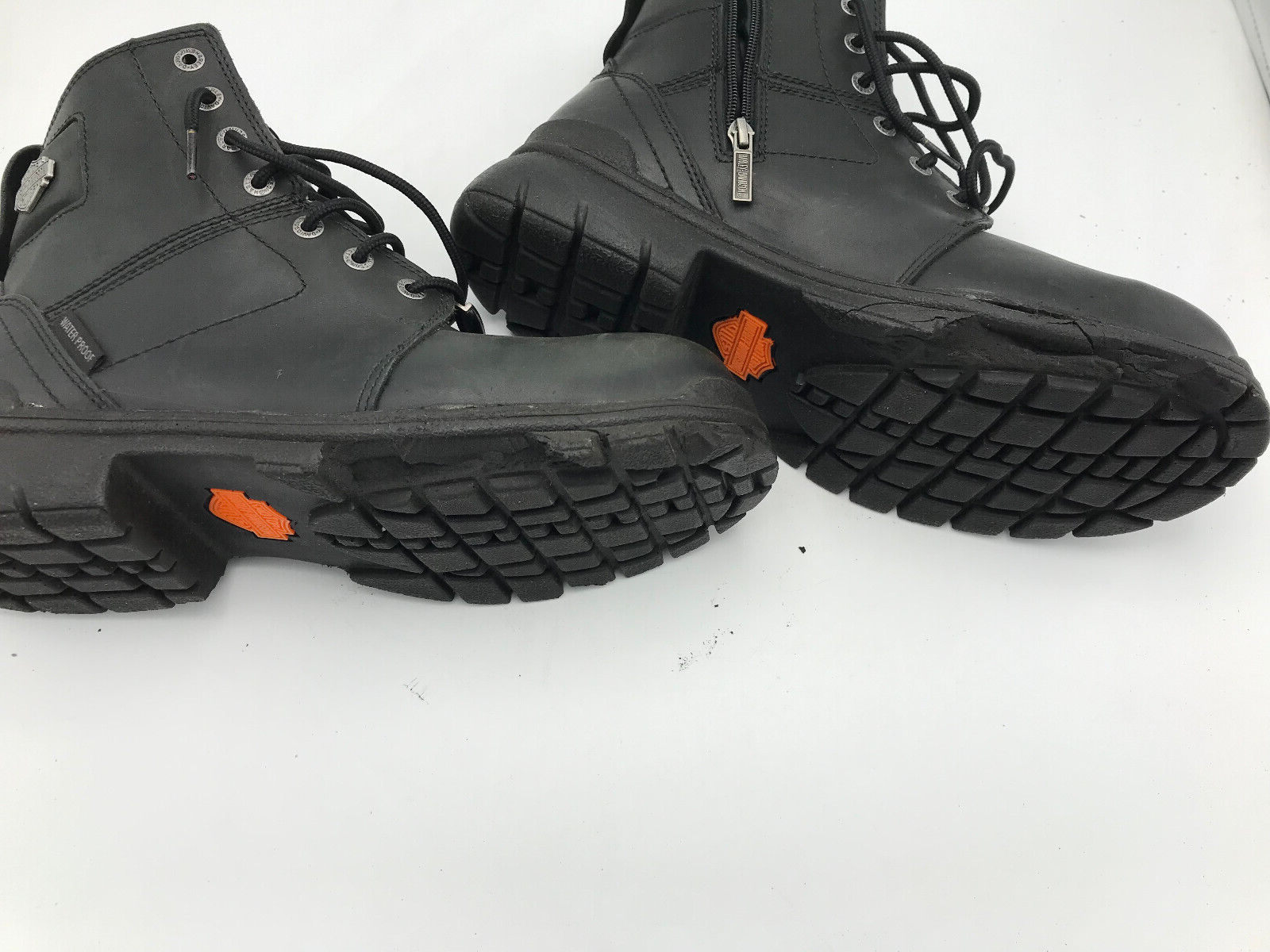 HARLEY DAVIDSON MEN'S BOOTS Steel Toe Black Leather Lace Zip Craig Size 11.5 M