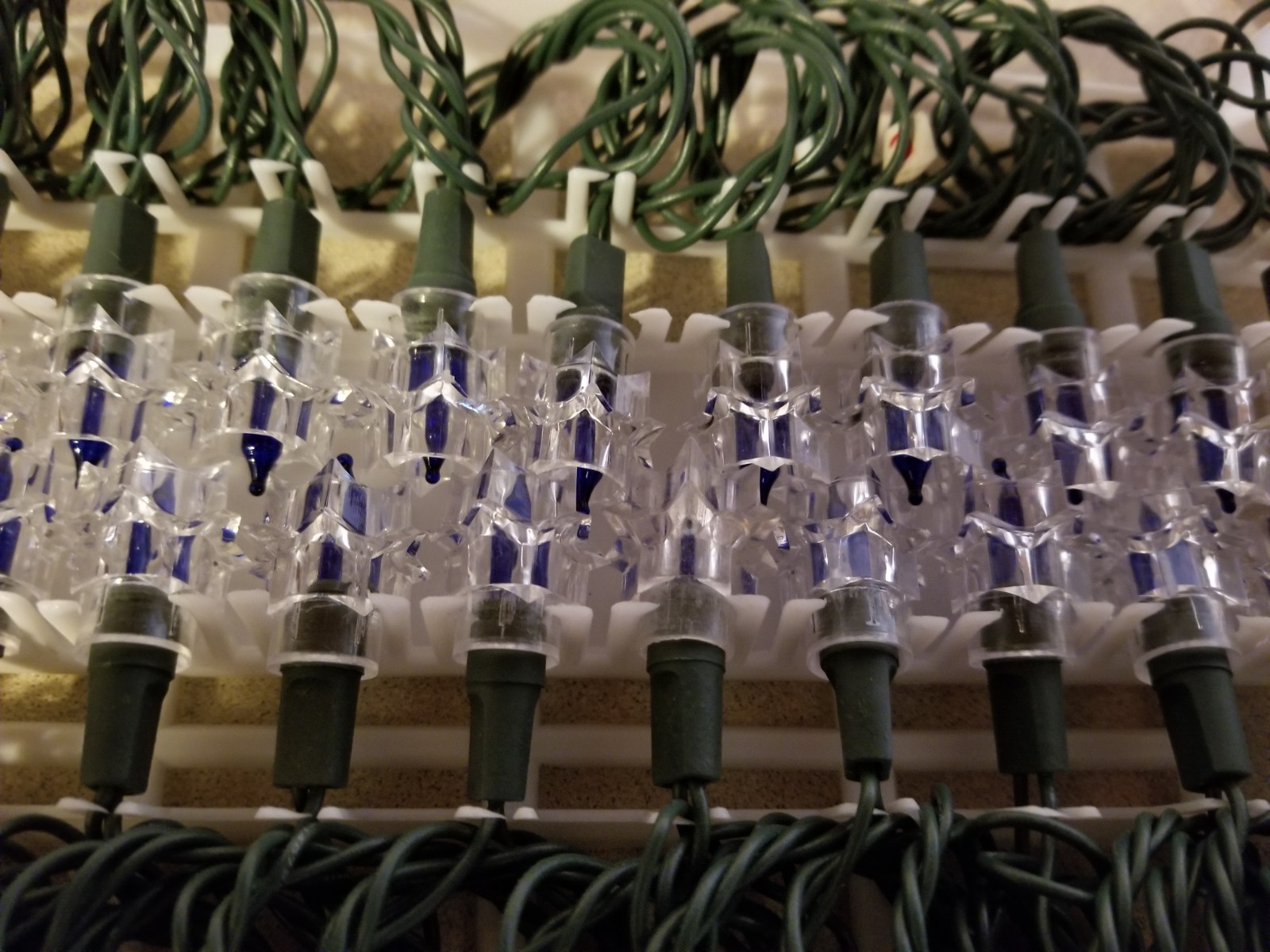 2 RARE NIB Crystal Star Christmas Lights, 2 Strings of Blue Lights, NEW IN BOX