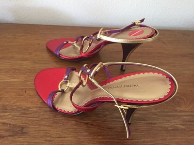 New Valerie Stevens Ceasar Multicolor T-Strap Heels in Size 7.5/ NO BOX