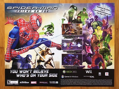 2007 Spider-Man Friend or Foe PS2 Xbox 360 Wii DS Print Ad/Poster Video Game Art