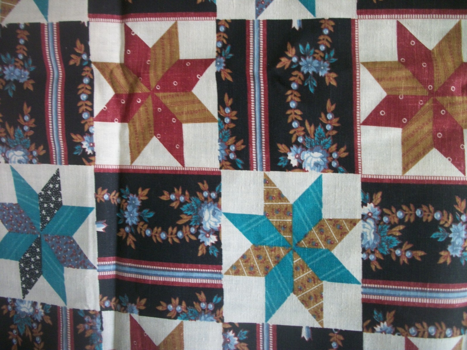 Pieced Quilt Look Design Printed Material 2 yards Fabric MT163