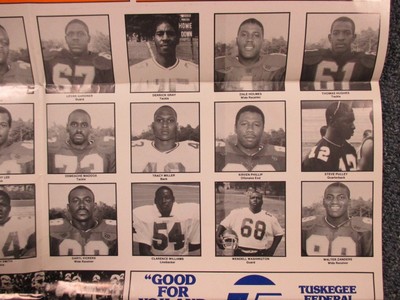 1985  Tuskegee  Football Poster 22 x 27(JIM MARTIN/STEVE PULLEY/RICHARD BEAVERS)