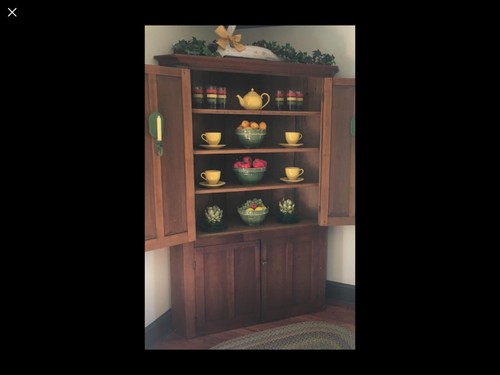 Primitive Antique Furniture Corner Cupboard Cabinet
