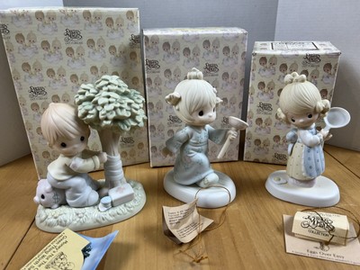 PRECIOUS MOMENTS ''Eggs Over Easy''''Faith Takes A Plunge'' Figurines Lot of 3