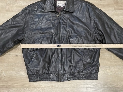 ジャケット・アウター old londo fog leather wool blouson black VTG Towne London Fog Men's Size XL Black Leather Bomber