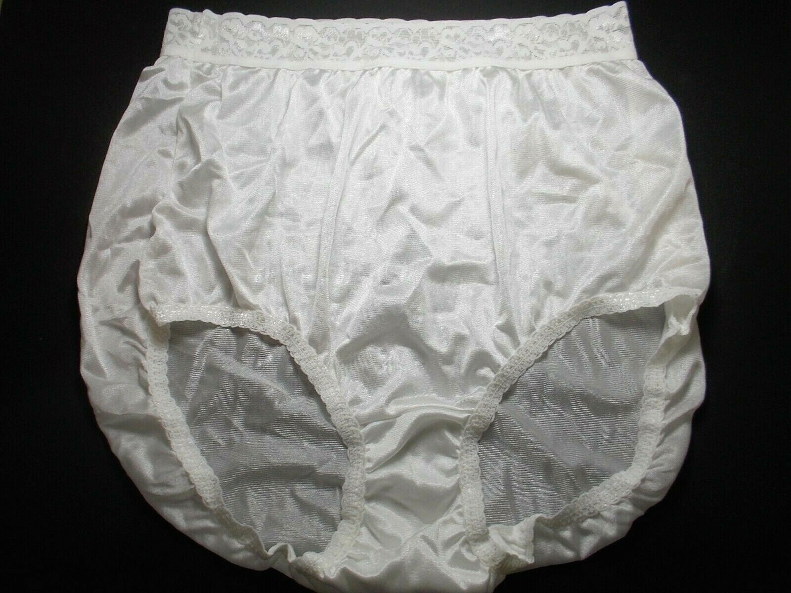 Vintage Panties Hanes Shiny 100 Nylon Full Panty Panties Brief White