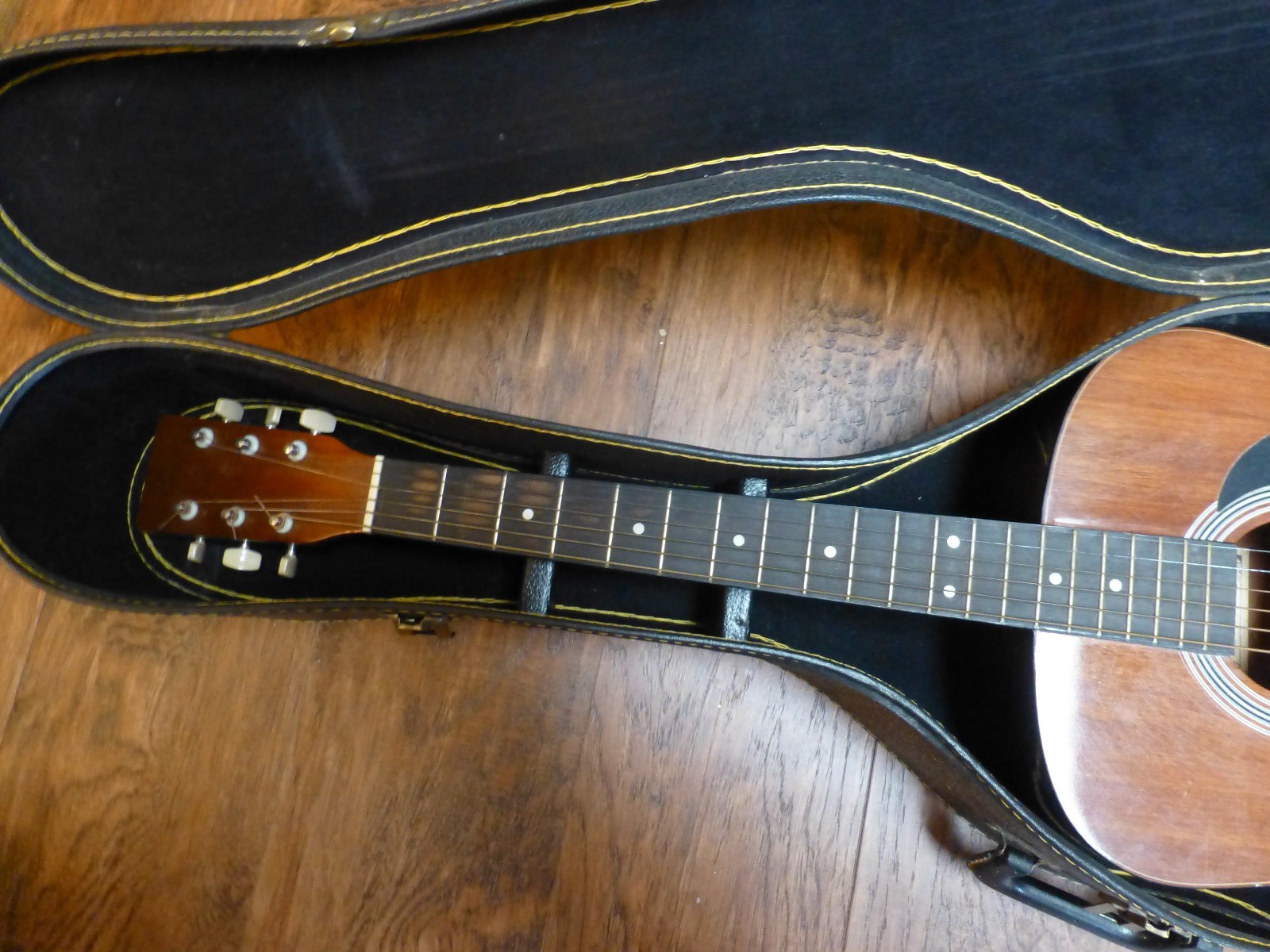Vintage Harmony Acoustic Guitar with Case and Strings