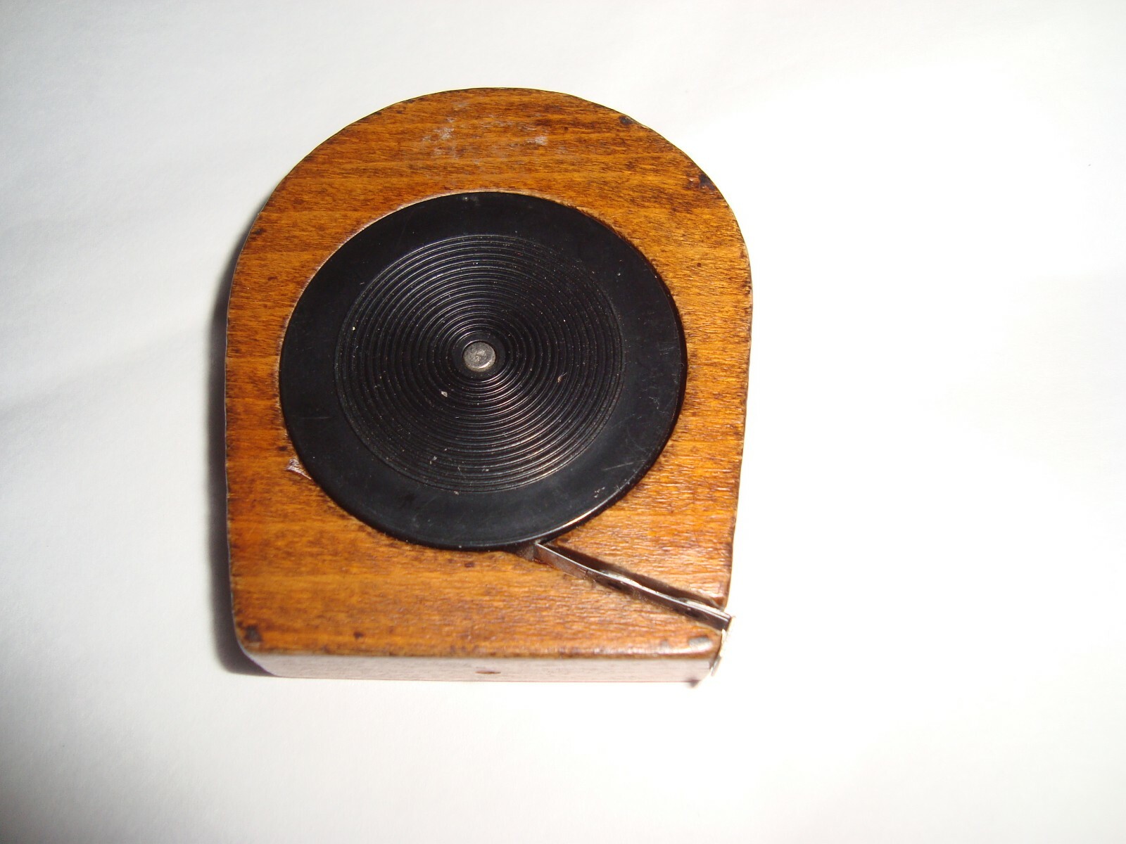 Vintage Sewing Tape Measure Dog Wood Wooden Retro
